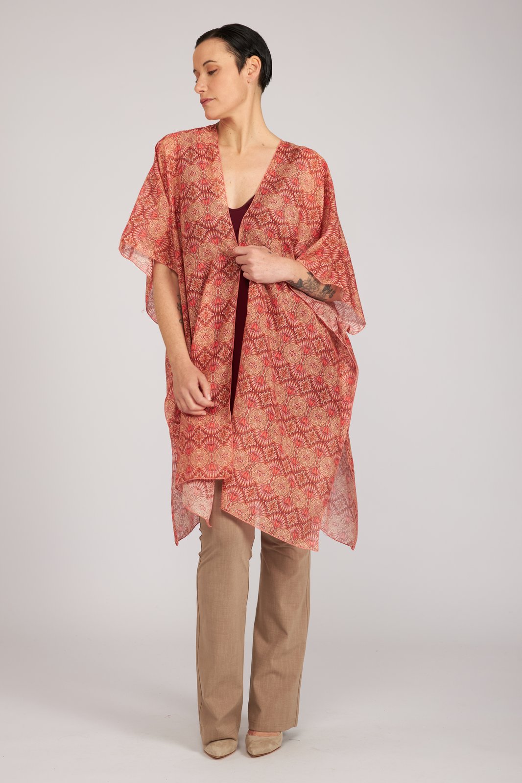 Kimono Jo fantasia arancio fucsia