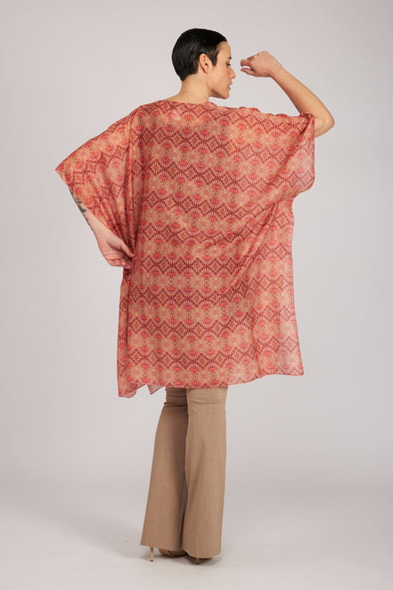 Kimono Jo fantasia arancio fucsia