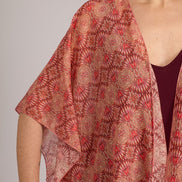 Look Kimono fantasia rosa e arancio