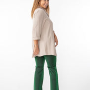 Panta Milano lurex verde con baschina