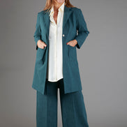 Procida Jacket in Green Pinstripe
