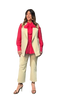 Look fiocco sabbia e fucsia