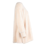 Maglia Alice felpa over pelouche cipria