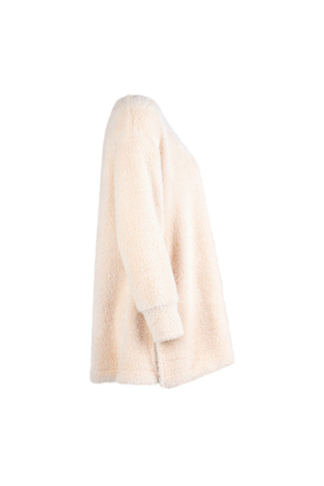 Maglia Alice felpa over pelouche cipria