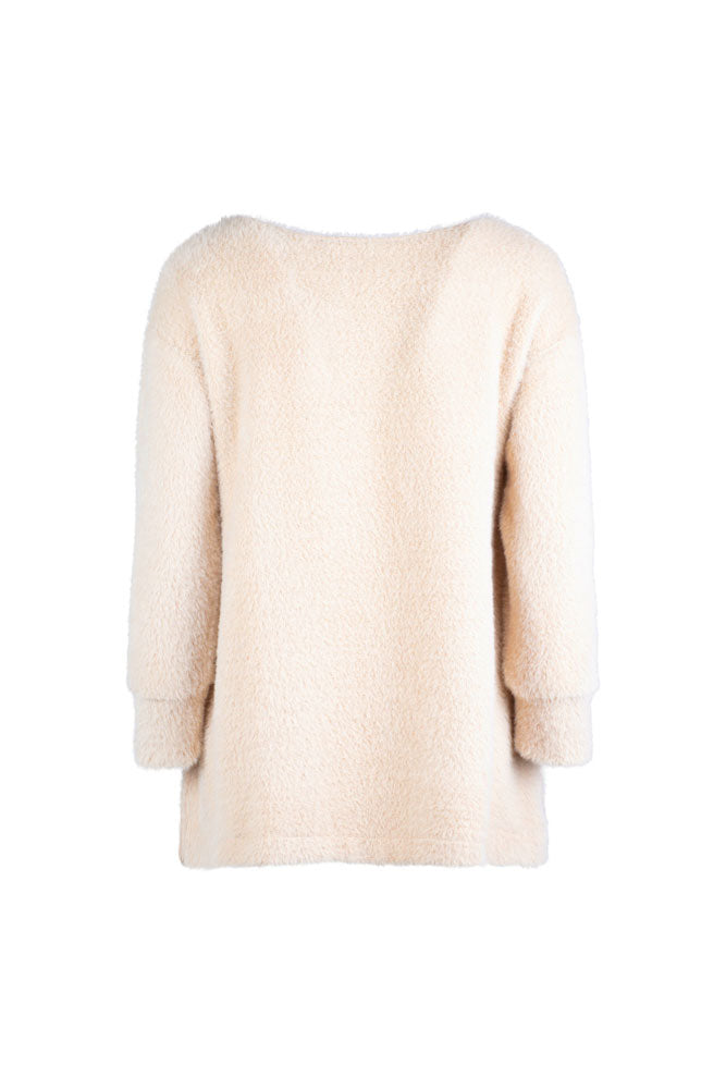 Maglia Alice felpa over pelouche cipria