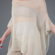 Capri Top in Beige Silk Chiffon