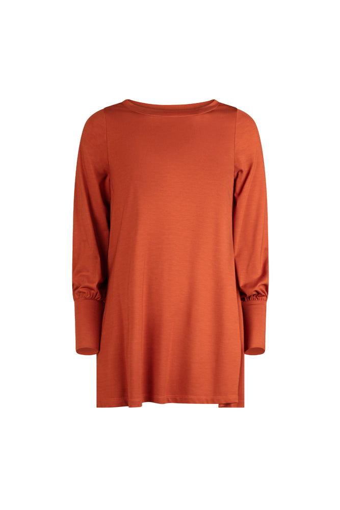 Maglia lunga in jersey Greta cannella