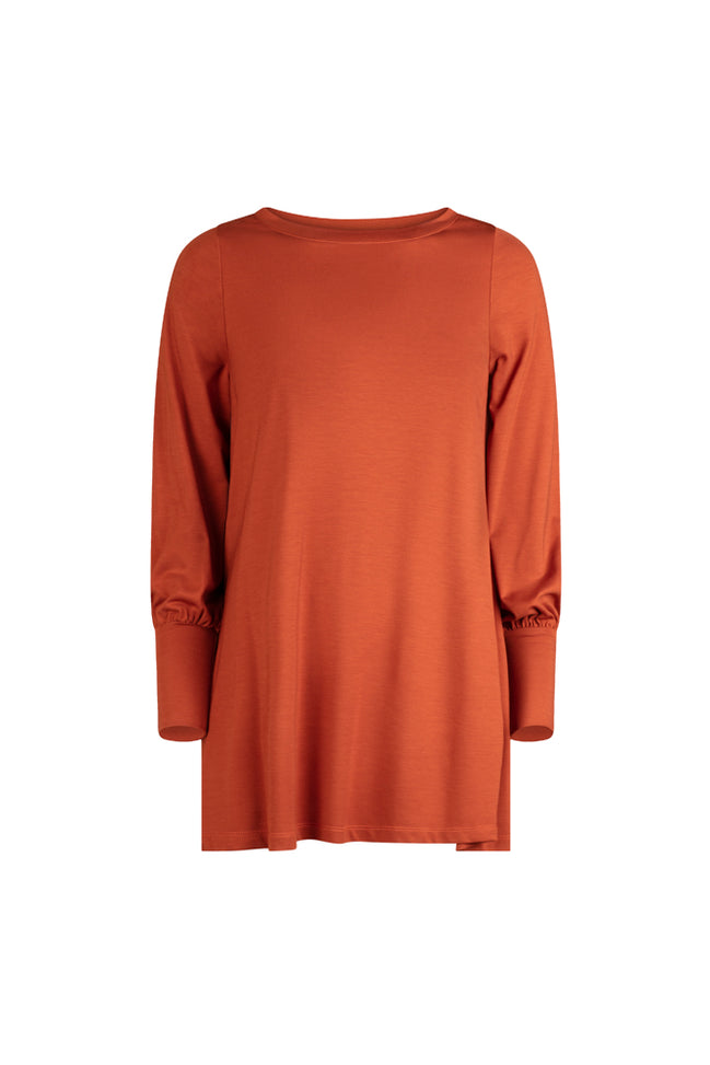 Maglia lunga in jersey Greta cannella