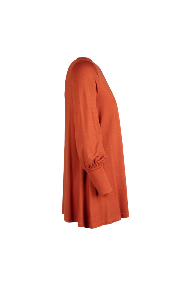 Maglia lunga in jersey Greta cannella