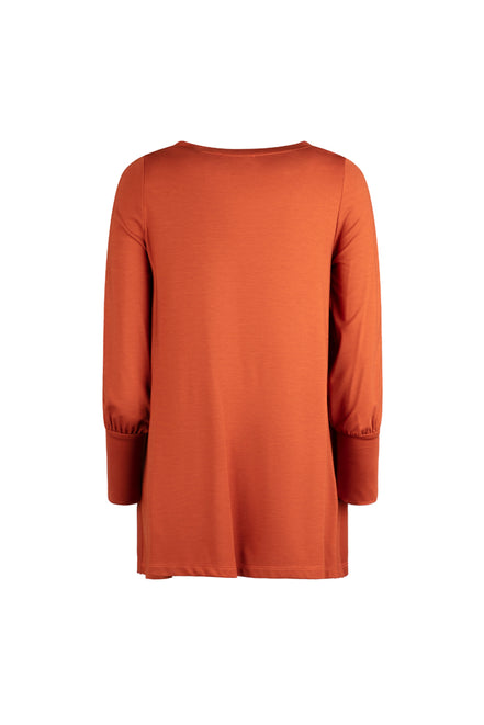 Maglia lunga in jersey Greta cannella