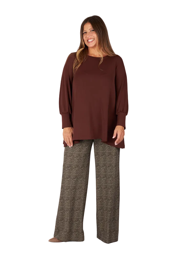 Greta Jersey Top in Cinnamon
