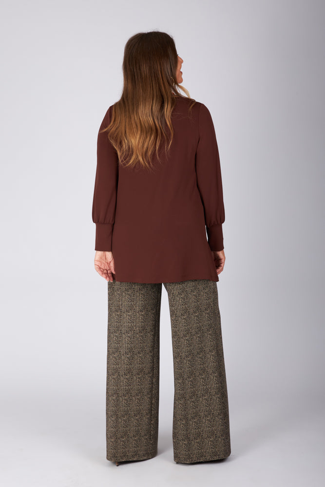 Maglia Greta fluido cioccolato