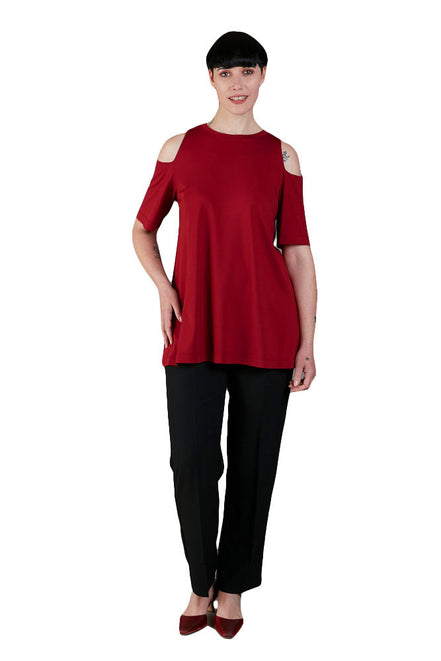 Panta Torino crepe satin nero con baschina