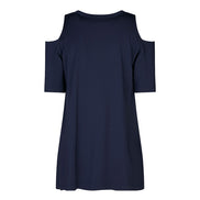 Ischia Cold-Shoulder Top in Blue Jersey