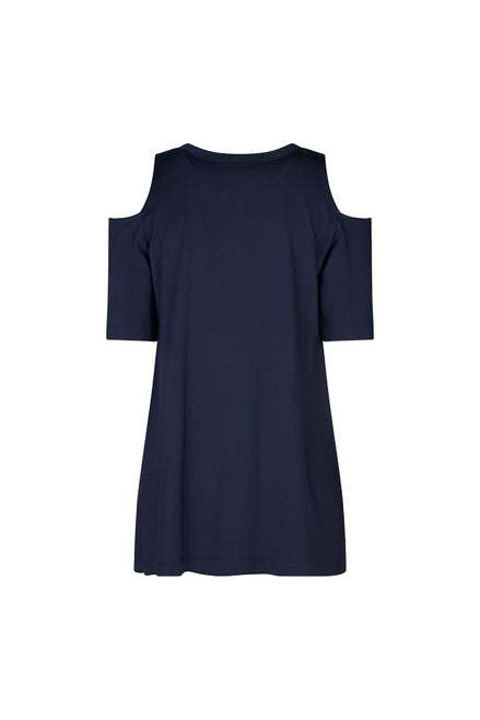 Maglia  in jersey blu Ischia con oblò