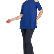 Look completo maglia bluette e jeans zampetta