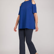 Look completo maglia bluette e jeans zampetta