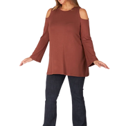 Ischia Long-Sleeved Top in Cinnamon Jersey