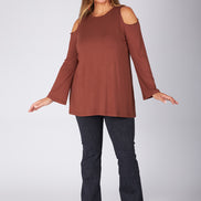 Maglia Ischia manica lunga maglina cioccolato