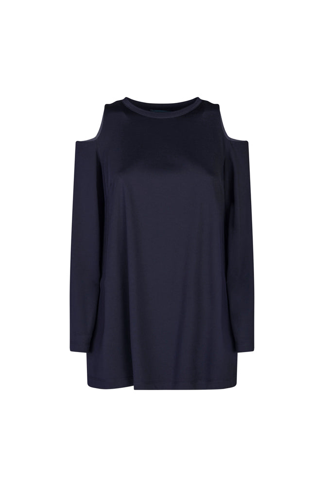 Maglia in jersey Ischia manica lunga blu con oblò