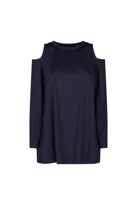 Maglia in jersey Ischia manica lunga blu con oblò