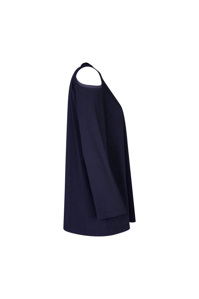 Maglia in jersey Ischia manica lunga blu con oblò