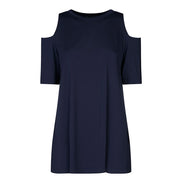 Ischia Cold-Shoulder Top in Blue Jersey