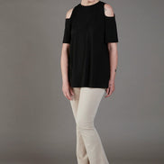 Jeans flare  in punto Milano leggero stretch beige