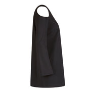 Maglia donna nera manica lunga con scollo all’americana Ischia