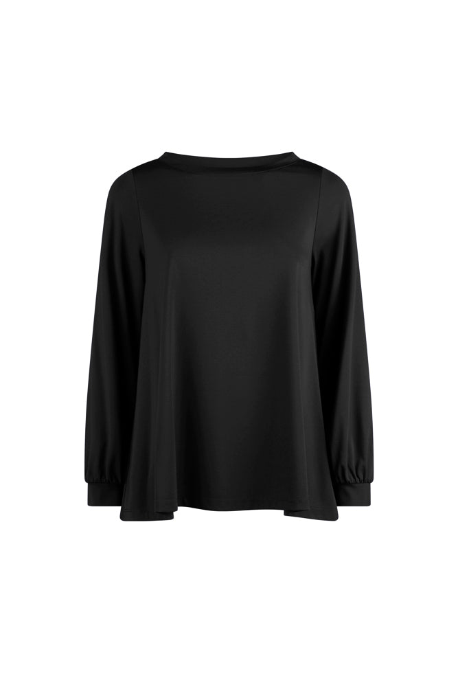 Maglia maniche lunghe nera Mina in jersey