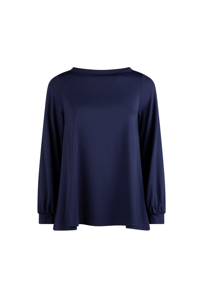 Maglia maniche lunghe blu Mina in jersey