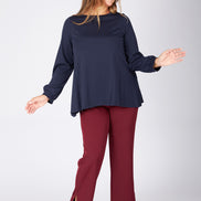Maglia Mina maniche lunghe in jersey blu