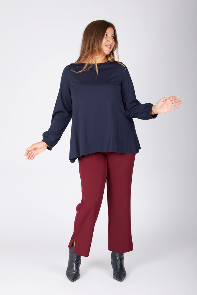 Maglia Mina maniche lunghe in jersey blu