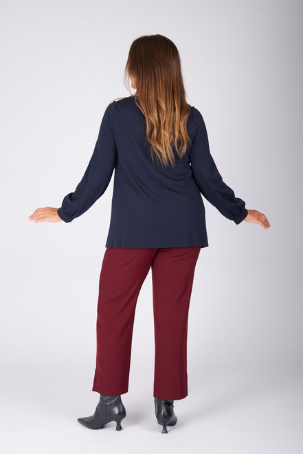 Maglia Mina maniche lunghe in jersey blu