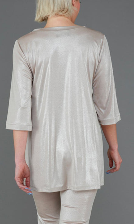 Maglia Napoli Jersey Lurex Platino