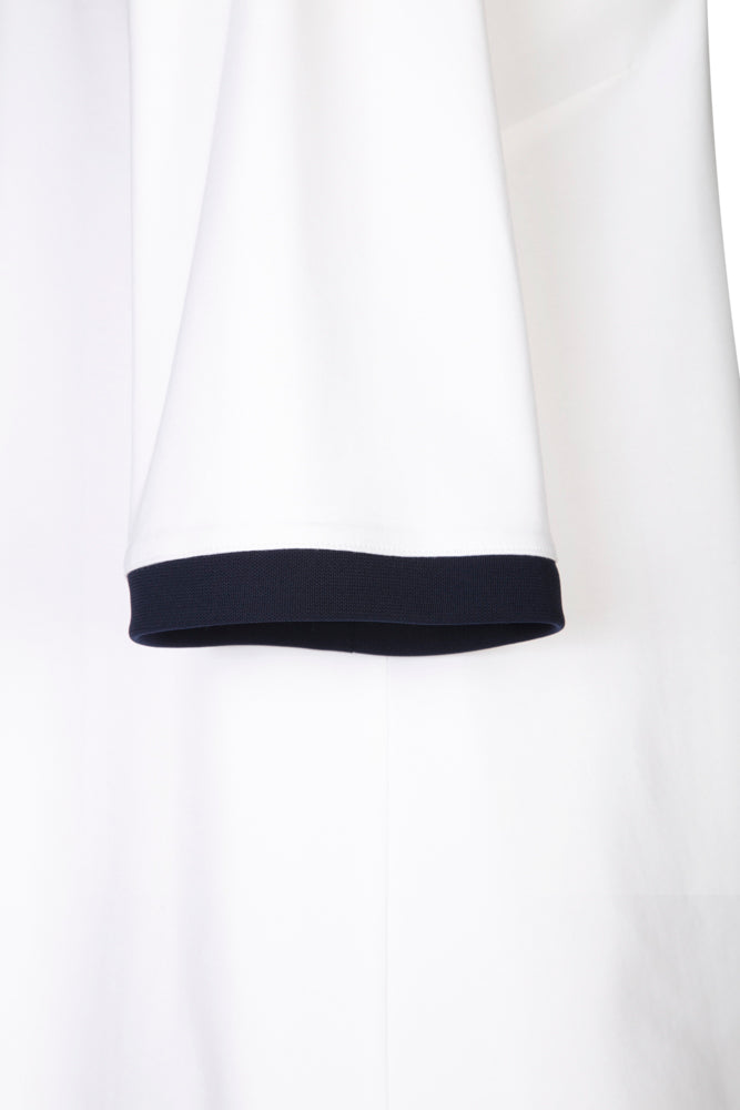 Napoli Top in White with Navy Trim