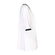 Napoli Top in White with Navy Trim