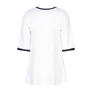 Napoli Top in White with Navy Trim