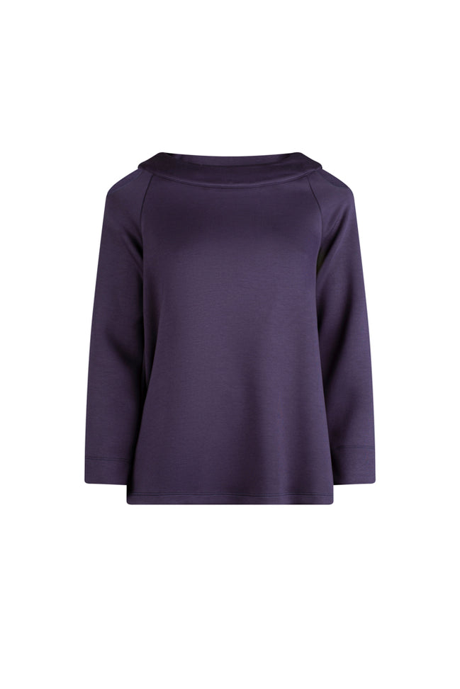 Maglia Sara felpa spalle scoperte scuba blu