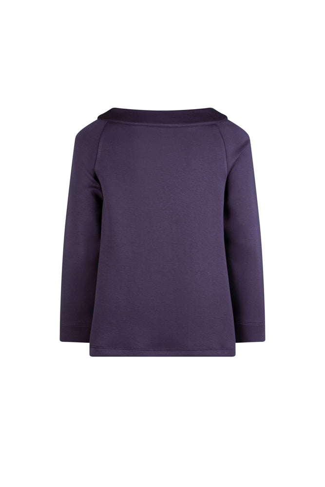 Maglia Sara felpa spalle scoperte scuba blu