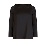 Maglia Sara felpa spalle scoperte scuba nera