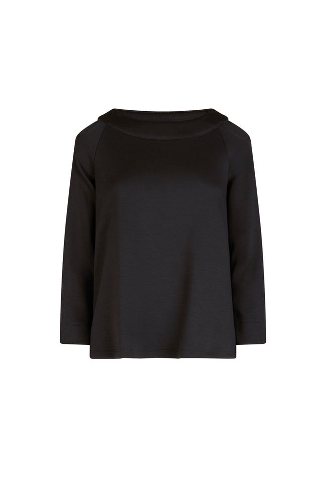 Maglia Sara felpa spalle scoperte scuba nera