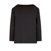 Maglia Sara felpa spalle scoperte scuba nera