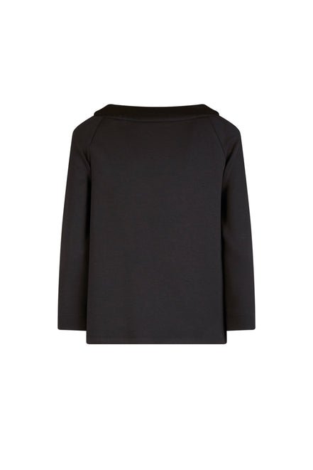 Maglia Sara felpa spalle scoperte scuba nera