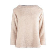 Maglia Sara felpa spalle scoperte pelouche cipria
