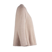 Maglia Sara felpa spalle scoperte pelouche cipria