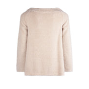 Maglia Sara felpa spalle scoperte pelouche cipria