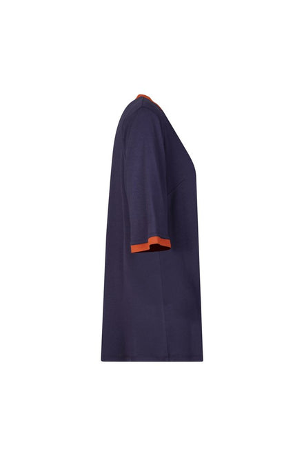 Maglia Napoli maglina blu con bordo cannella