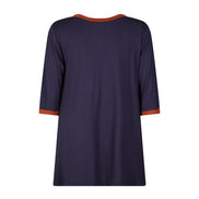 Maglia Napoli maglina blu con bordo cannella