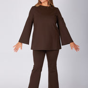 Maglia Stella punto milano cioccolato
